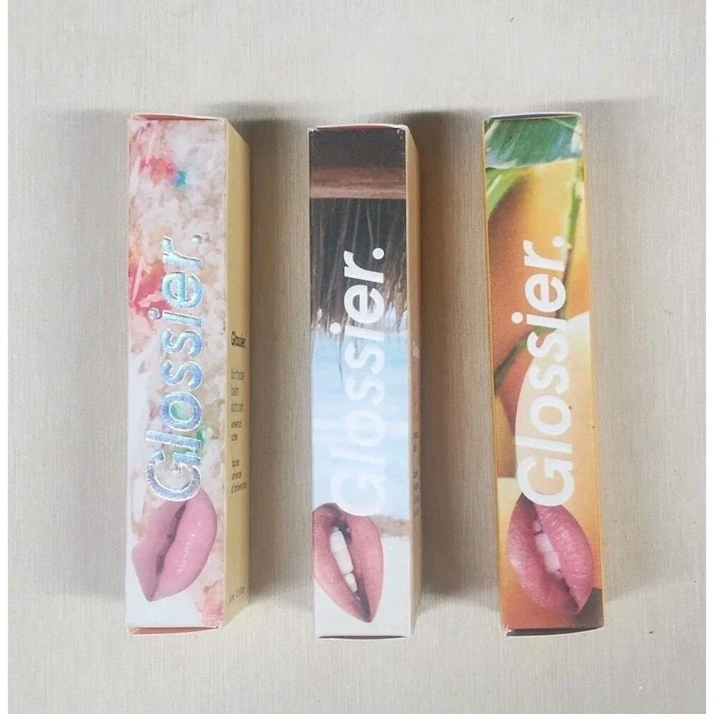 Glossier Balm Dotcom Trio Mango, Birthday, Coconut Size: 0.5 fl oz / 15 ml NEW